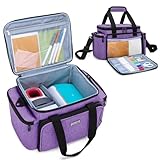 CURMIO Carrying Case Compatible for Cricut Joy and Easy Press Mini, Tote Bag with Inner Divider for Joy Machine and Craft Tools, Bag Only, Purple