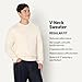Amazon Essentials (Demi's Pick) Men's Regular-Fit Cotton Blend V-Neck Sweater, Oatmeal Heather, X-Large