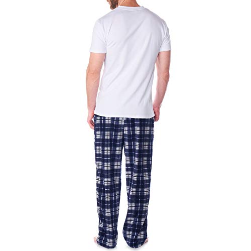 Alpine Swiss Mens Pajama Set Cotton Shirt and Polar Fleece Pants with Pockets3
