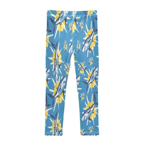 Toddler Girls Leggings Printed Yoga Pants Leggings Blue Sharks for Kids2
