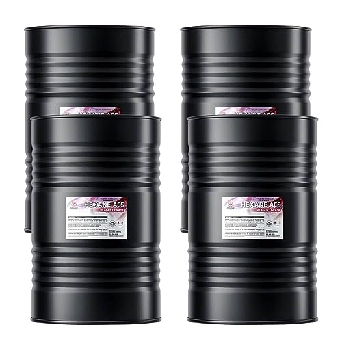 Hexane ACS Reagent Grade - 4 x 55 Gallon Drumss - Versatile Solvent commonly Used in Laboratories, Extraction processes, and Manufacturing