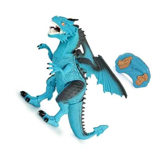AMSLSIU RC Dinosaurio Inteligente Luminoso Control Remoto Eléctrico Caminar Sacudir La Cabeza Juguetes Aerosol con Batería para Niños Regalo