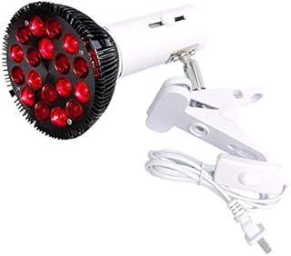 Red Light Therapy Lamp-54W 18 LED Infrared Light Therapy Device with Adjustable Socket Clamp, 660nm Red and 850nm Near Infrared Red Led Light for Skin and Pain Relief (54W)