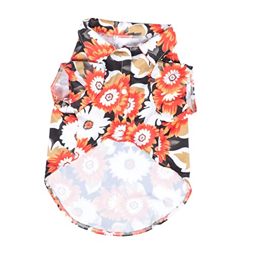 FONDOTIN 犬のシャツ 冷却マット ペット 犬のバンダナ 犬の夏の必需品 夏の犬服 犬服ミディアム hawaiian shirt 子犬シャツ プリント犬シャツ 犬の衣服 夏犬ブラウス コットン