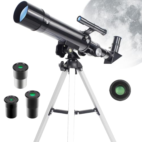 Telescope 50mm Aperture 360mm Astronomical Refractor Telescope with 3 Eyepieces and Tripod Portable Scope (Black)