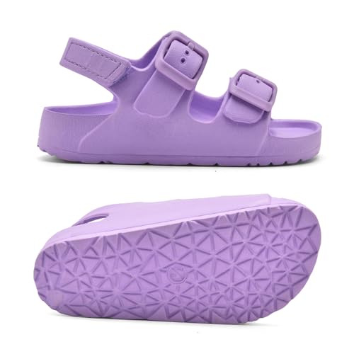 Image of Toddler Unisex Adjustable Buckle Sandals - Comfortable Open Toe Beach & Pool Shoes for Boys & Girls with Back Strap