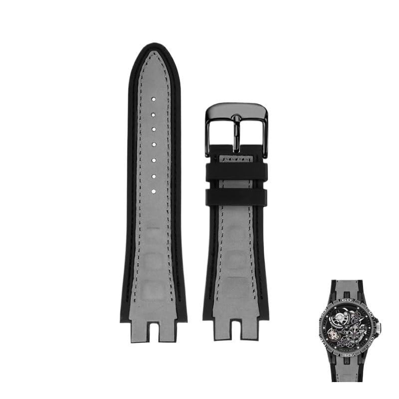 Bracelet de montre en caoutchouc silicone pour Roger Dubuis Excalibur