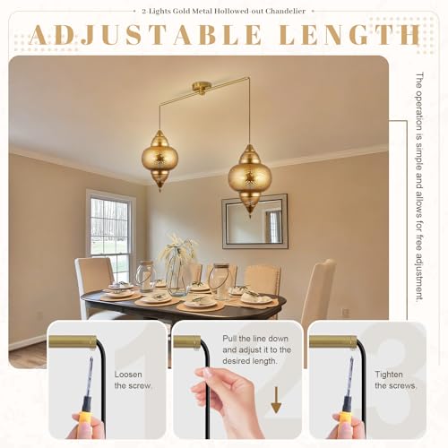 Image of Modern 2-Light Pendant Light Fixture Kitchen Island Hanging Light