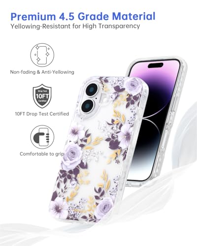 Coque iPhone 16 fleur de hibiscus violette SCORPIFY antichoc - 5
