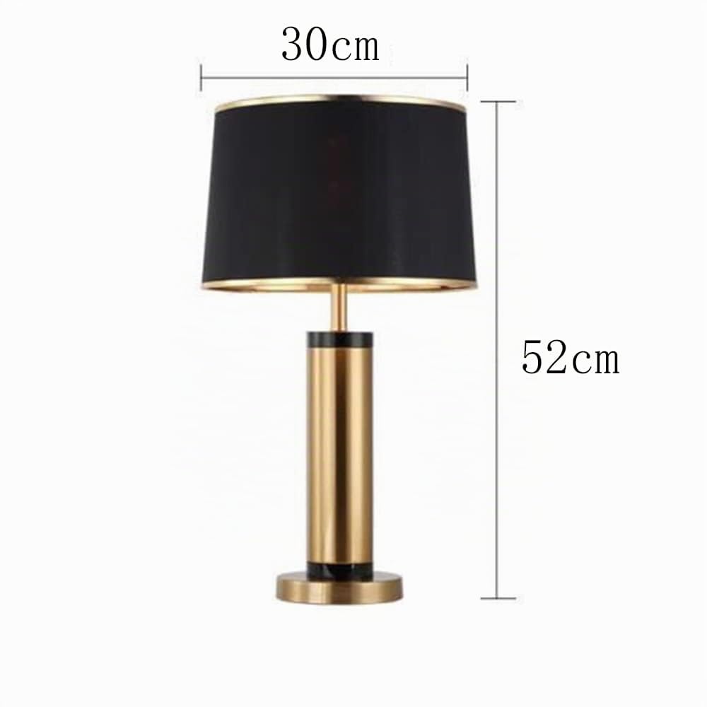 Lámpara de Mesa Blanca negro-metal Pantalla textil de tela para LED E27 Escritorio Salón Lámparas de Mesita de Noche Lámpara Escritorio estudio oficina Dormitorio Sala de Estar, Dorado (negro)