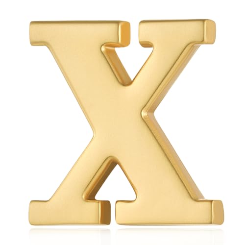 Image of HONEY BEAR Mens Womens Initial Alphabet Letter Lapel Pins Collar Badge Brooches for Business Wedding Graduation Gift Matte Gold 0.59 inches