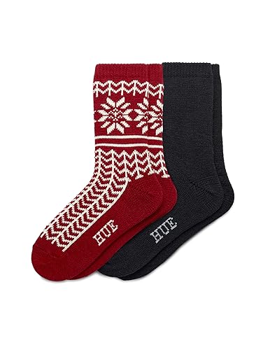 Image of HUE womens Crew Length Boot Socks, 2 Pair Pack