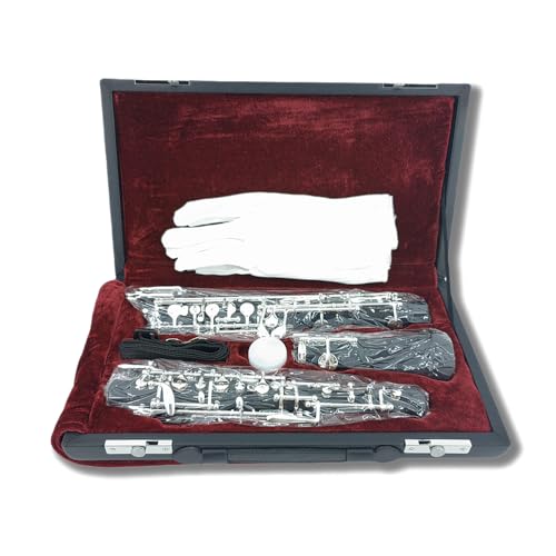 YoungMonic Professionelle C-Key-Oboe, Ebonit/Palisander, Gabel-F-Resonanzschlüssel, 3. Oktave, linke F-Taste (Ebonit)