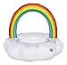 BigMouth Inc. Giant Rainbow Pool Float with Glitter Inside, Vibrant Pool Party Ring Tube Floatie, Patch Kit Included