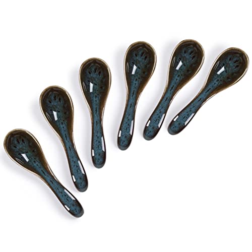 Lot de cuillères à soupe japonaises/chinoises en porcelaine, 15 cm, pour céréales, dessert, ramen, pho wonton, porridge facile à saisir Cover