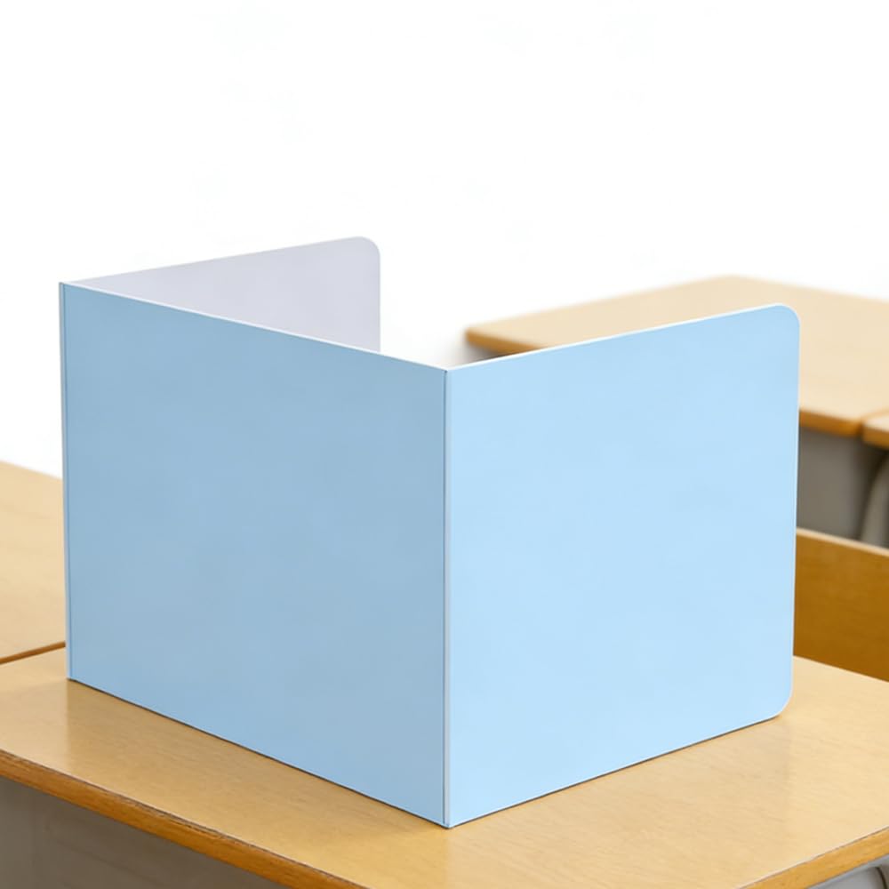 15 Stück Schreibtisch Trennwand Schule Tragbare Sichtschutz Lernbüro U-förmiger Trennwände Grundschule Macaron-Farbe für Klassenzimmer BüRo Bibliothek 40x30x30cm