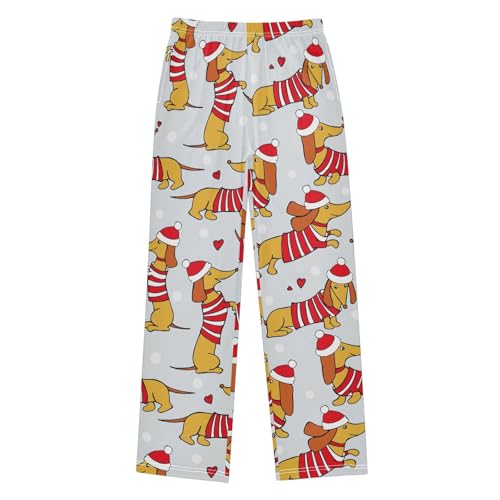 Boys' Pants Dachshund Dog Xmas Long Bottom Jogger Pants Elastic Waist Trousers with Pockets S-XL