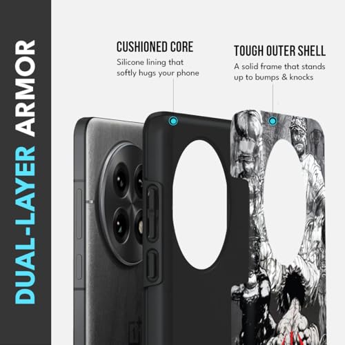 Image of MILLION CASES Back Cover Case for OnePlus 12 Scratch Resistant Anti-Slip Polycarbonate Shockproof Protective Durable Battleborn Crystal Case for Men & Boys