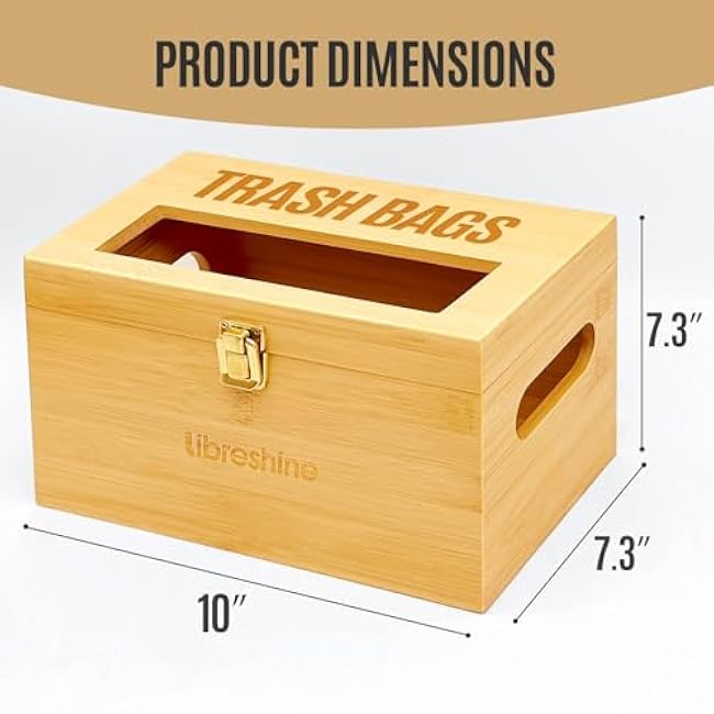 Extra Large Bamboo Trash Bag Dispenser Holder for Tall Kitchen Bags, Fits Costco Jumbo Rolls, 13¨C33 Gallon Garbage Bag Organizer for Pantry, Under Sink/Wall/Cabinet/Freestanding Mount