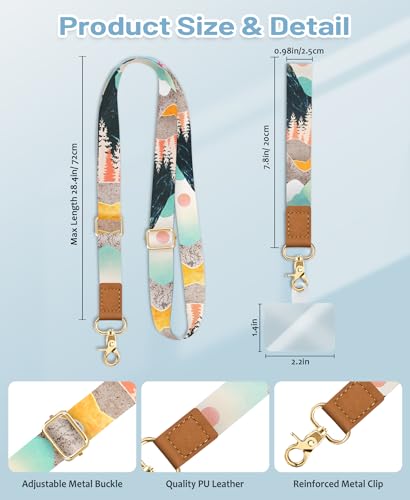 Image of Yonlevres Phone Lanyard Crossbody Strap Wrist Neck Adjustable Women Sunrise | Cell Phone Lanyard for Travel Cruise Daily, Hands-free, Fit Keys ID Badge, for Full-coverage Phone Case, Accessories, Gifts