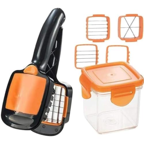 Cortador Compacto de Legumes Verduras e Frutas Fatiador Multiuso 5 em 1, Multi Fatiador