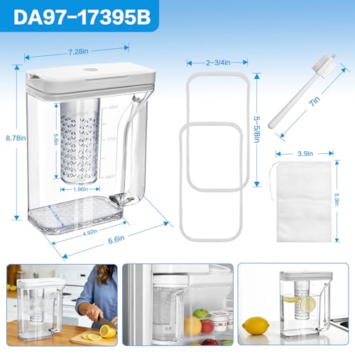 Image of Upgraded DA97-17395B Water Pitcher Reservoir,Compatible with Samsung Refrigerators RF28R7351SG RF28R7351SR RF28R6221SR【Food-Grade Durable Material, No-Leak Design】samsung refrigerator water pitcher