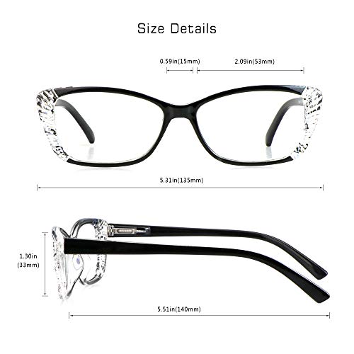 Image of VisionGlobal 5 Pairs Reading Glasses with Spring Hinge, Blue Light Blocking Glasses for Women /Men
