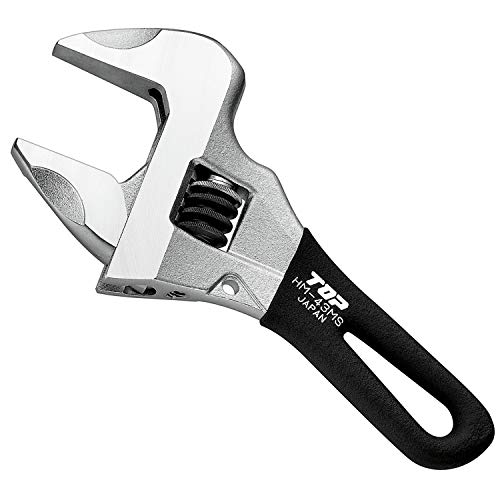 Top Industrial HM-43MSBK Unrattled Monkey Wrench, Black, Short Work Wide, Mouth Opening: 0-1.7 inches (0-43 mm)