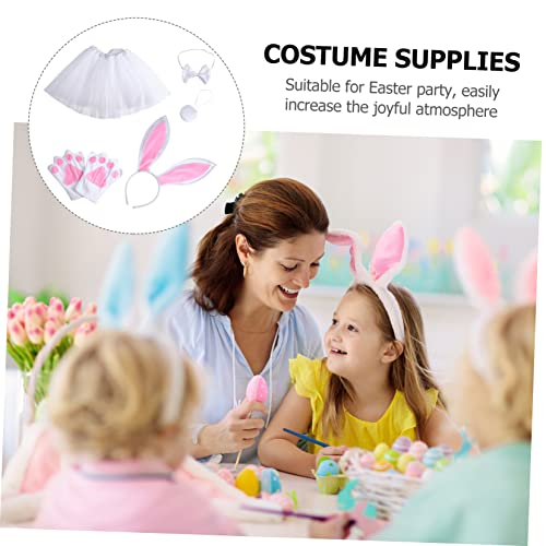 Amosfun 1 Conjunto Tiara De Orelha De Coelho Coelhinho De Pelúcia Para Meninas Lugar Infantil Roupas