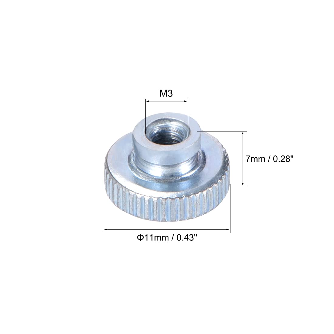 Knurled Thumb Nuts, 10Pcs M3x0.5mm Iron Round Knobs Fastener for 3D Printer Parts