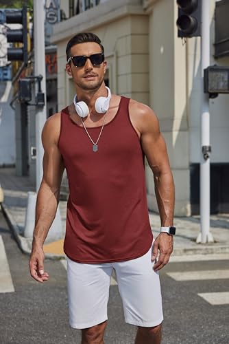 COOFANDY Men's Workout Tank Tops 2 Pack Gym Muscle Sleeveless Shirt Casual Stringer Athletic Tee Shirts Summer4