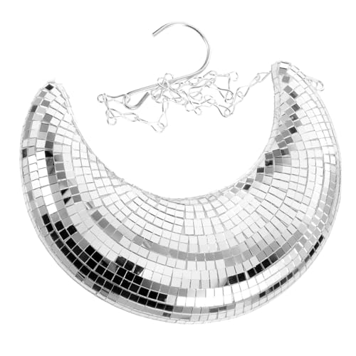 Disco Moon Hanging Decoration Reflective Wall Pendant para fiestas retro, adorno único para decoración moderna y rústica
