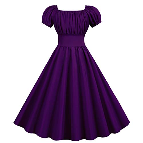 UIFLQXX Vestidos para mulheres 2023 vestido de festa gola 60 feminino vintage swing retrô anos 50 ve