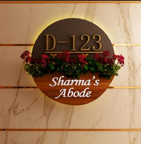 Image of Acrylic House Name Plate Customized Personalized For Home Outdoor Family Glass Outside Office House Decor Bungalow Door (30x30cm)
