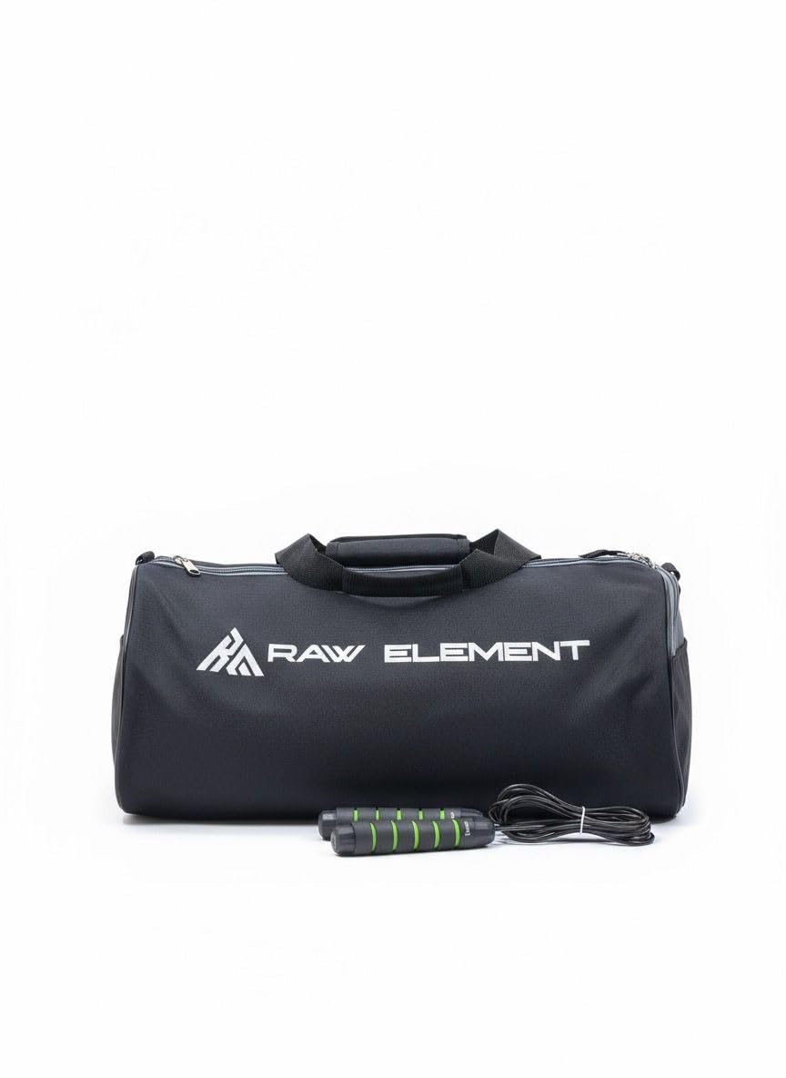 raw element Gym Bag & Skipping Rope Combo | Fitness Training Set for Men & Women | Durable Sports Duffel with Jump Rope-picture-8