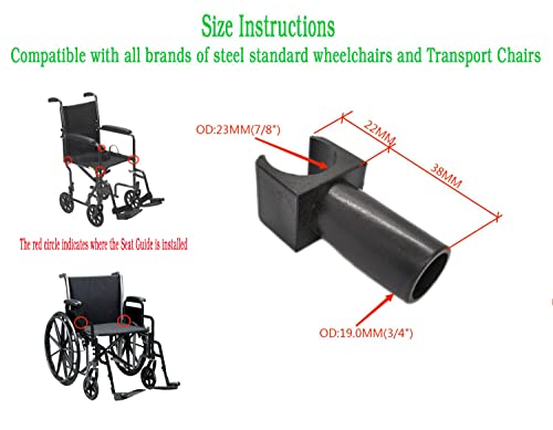 Wheelchair Seat Rail Guide,Fits 7/8 Inch Tubing,Steel Standard Wheelschairs And Transport Chairs Common Parts,Replacement Parts Seat Rail Guide-19Mm Diameter(1Pair,Black) #TOP3