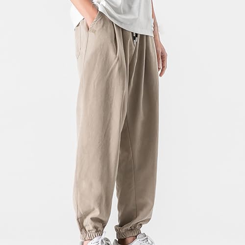 Generic Man Pants Scrub Cargo Pants for Mens Lightweight Tie Knot Straight Leg Basic Long Leg Summer Fall Pants 20243