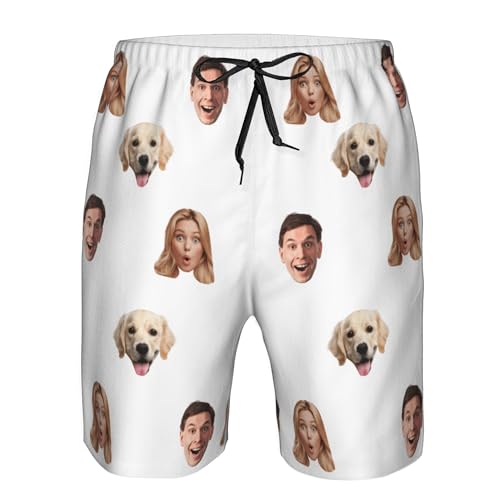 Personalized Face Mens Swim Trunks - Custom Funny Swim Shorts with Faces - Wife Girlfriend Photos Beach Board Short4
