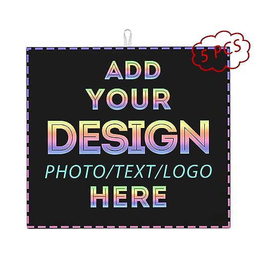 Custom Dish Drying Mat for Kitchen Personalized Add Photo Text Logo Drying Mat Dish Rack Pad Absorbent Kitchen Counter Drying Mat