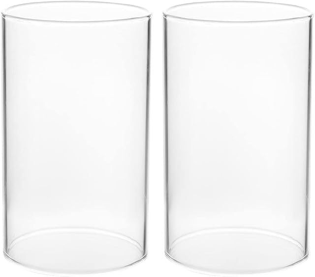 YARNOW Candle Holders 2pcs Candle Holder Sleeve Open Both Ends Glass Candle Jar Domes Candle Chimney Tube Cover Cylinder Lamp Shade for Wedding Centerpieces Party 9x10cm Tea Light Candle Holders