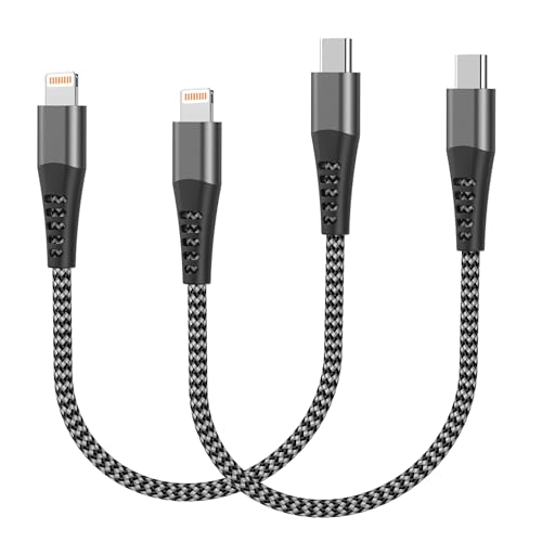 Câble iPhone USB C Court 30CM 2Pack, Câble USB C vers Lightning Apple Certifiés MFi Lightning TypeC Cordon iPhone Fil Chargeur iPad Charge Rapide pour...