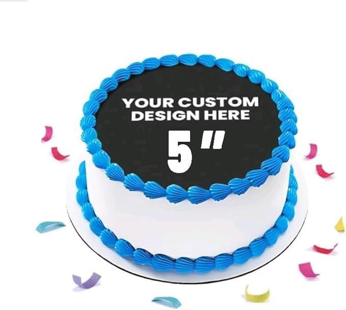 Custom Order 2 - We can make any picture into a cake topper that you upload - Edible Cake Topper - 5" Round Cake Topper