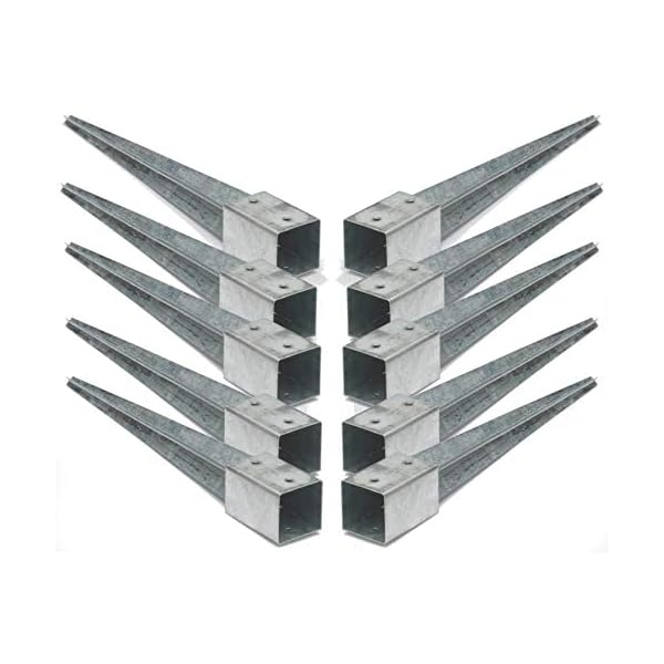 10 Stück Bodenhülsen Einschlaghülsen 90mm Pfosten-träger 75 cm lang Holz-Lamellen-zaun