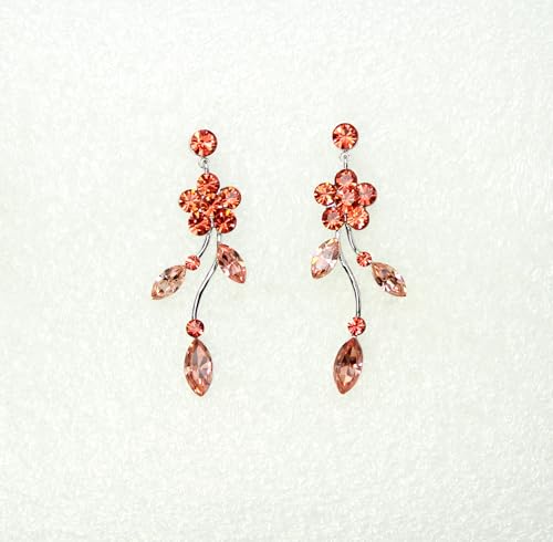 Image of Faship Gorgeous Rhinestone Crystal Floral Necklace Earrings Set