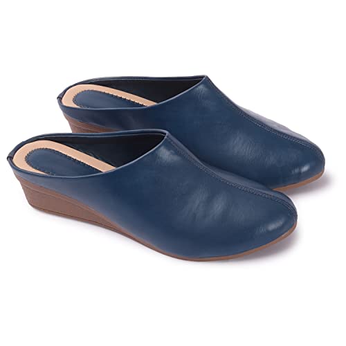 Image of Comfortable Women's Slip-on Wedge Back Open Mules Shoes & Sandals