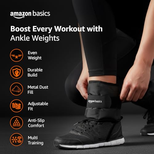 Amazon Basics Ankle Weight, 1 Kg, Set of 2, Black Pack of 2 - Image 3