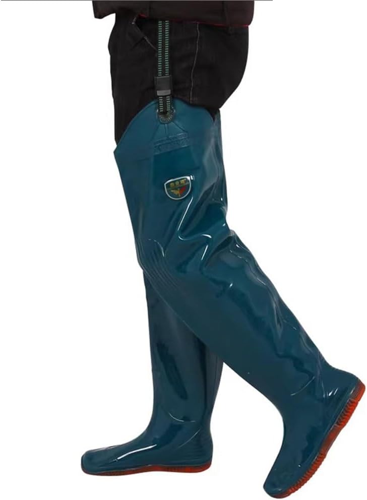 Hip Waders Adult Hip Wader With Adjustable Buckle,80cm High Waterproof PVC Fishing Boots,Durable And Non Slip Oxford Sole (Yellow Camouflage,9.5)