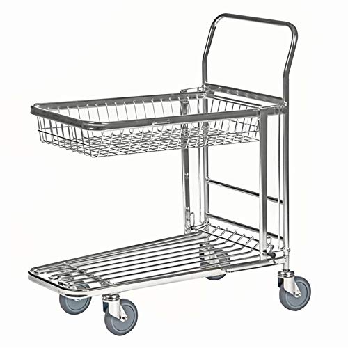 Einkaufswagen mit Gitterkorb, stapelbar, 870 x 530 x 1.010 mm, Traglast 300 kg - verzinkt