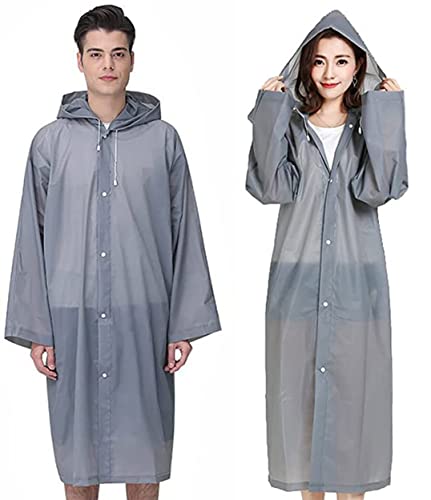 2 Regenponchos EVA Wasserdicht - Outdoor Regenmantel Für Wandern Radfahren Camping