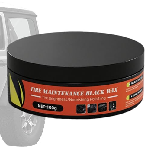 Brillantador Para Neumáticos De Automóviles | 100 Gramos Crema Limpiadora Oscurecedora Para Llantas - Limpiador Y Brillantador Para Neumáticos Con Revestimiento Impermeable - Para Camión Remolque Trac